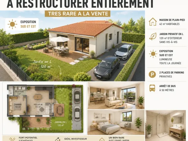 Maison 2 pièces 42 m²