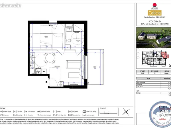 Appartement 2 pièces 41 m²
