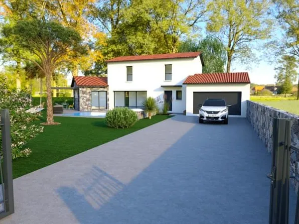 Projet de construction 130m² avec garage sur un terrain de 803 m² - Saint didier de Formans
