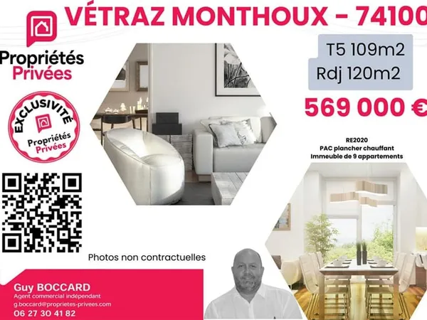 Appartement Vetraz-Monthoux T5 - RDJ - 109.14 m2 - 569 000