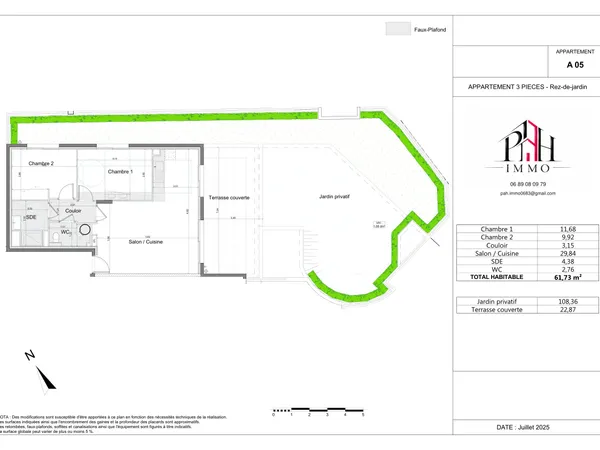 Nice Bellet – Appartement neuf 3 pièces avec jardin et deux garages