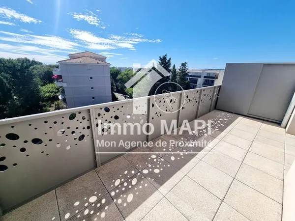 Montpellier - T2 récent BBC de 43m2 avec terrasse de 11m2 et