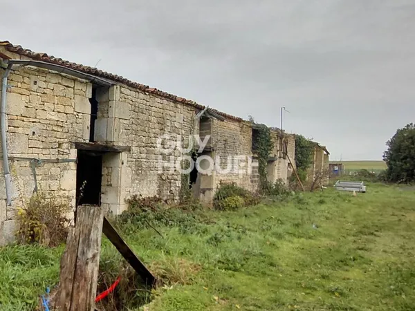 Terrain constructible 990 m² avec bâtisse - Projet rénovation ou construction - Ardillières