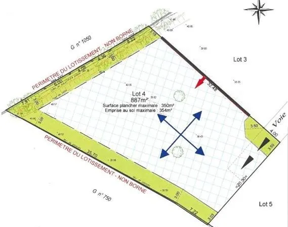 Terrain 887 m²