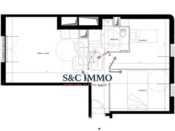 Appartement 3 pièces 57 m²