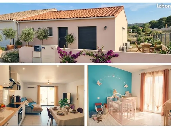 Maison Villa de Plain Pied a Vingrau Proche Perpignan 2023 sur 3 Façes
