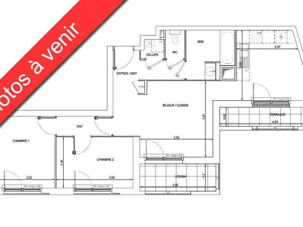 Appartement 3 pièces 62 m²