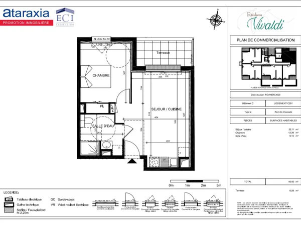 Appartement 2 pièces 40 m²