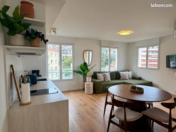 2 pièces meublé rénové - Terrasse & vue mer - 5min de Monaco