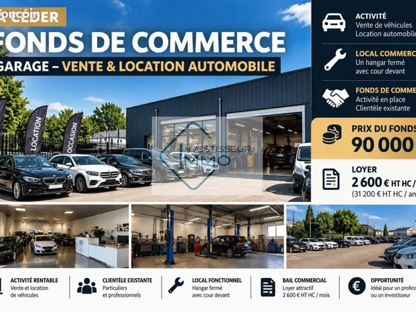 Fonds de commerce autos 300 m²