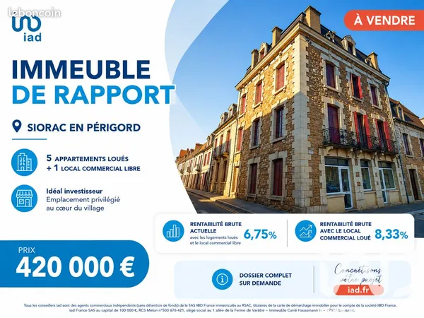 Immeuble de rapport 480 m²