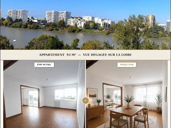 Appartement 4 pièces de 93 m² avec vue imprenable sur la Loire