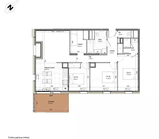 Appartement 4 pièces 87 m²