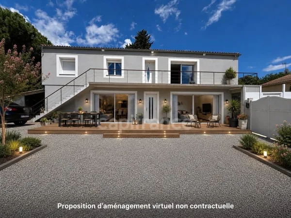 POUSSAN (34), À VENDRE MAISON P4 DE 105 m2, TERRAIN 613 m2, GARAGE 103 m2, PISCINE, PROCHE TOUTES CO