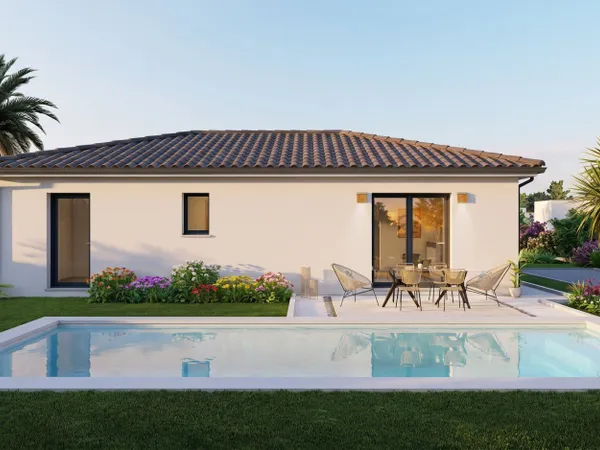 Projet maison neuve plain-pied (3 ch.) avec terrain de 650 m² - ARANCOU (64)