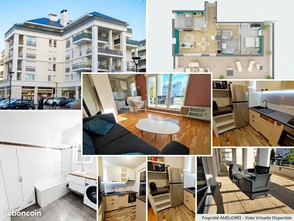 T3 meublé de 61 m² avec terrasse exceptionnelle de 60 m² & Double Parking - Saint-Gratien (Centre / 