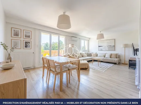 LYON 05 - appartement T4 de 94 m² avec balcon, cave et stationn