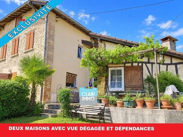 Cazaubon Ensemble immobilier rare : deux maisons de caractère