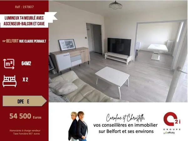 Appartement 4 pièces 64 m²
