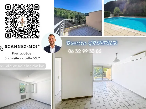 Vends appartement dernier étage piscine vue pinède - 49m²