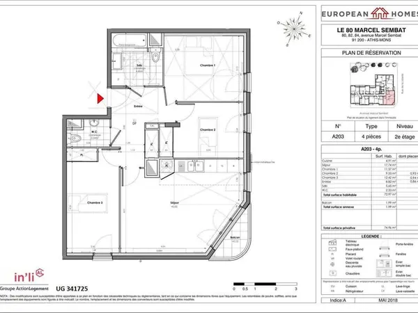 Appartement 4 pièces 73 m²