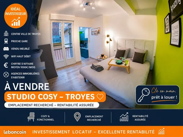🌟 Charmant studio meublé centre-ville Troyes
