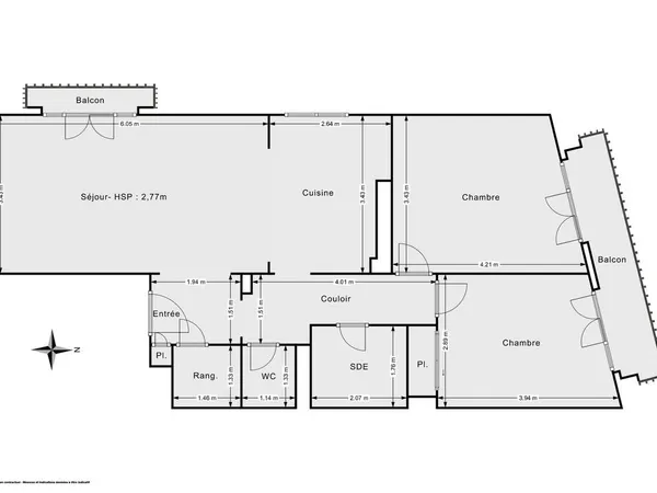 Appartement 3 pièces 71 m²
