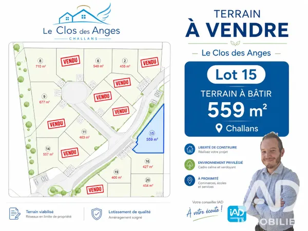 Vente Terrain à bâtir 559 m²