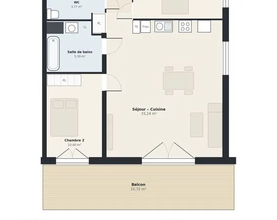 À LOUER - NEUF T3 de 70 m² avec balcon et 2 parkings - Blagnac