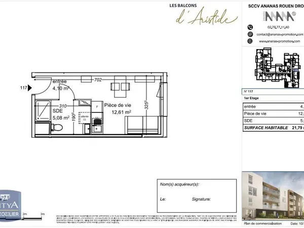 Appartement 1 pièce 21 m²