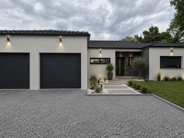 Maison contemporaine avec double garage