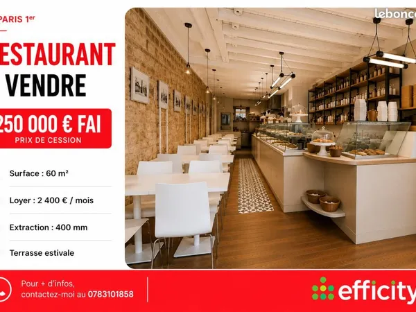 Fonds de commerce restaurant 60 m²