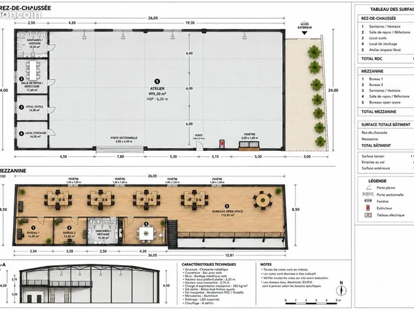 Entrepots avec Bureaux à louer 720,20 m2 - Val-d'Oise - 95