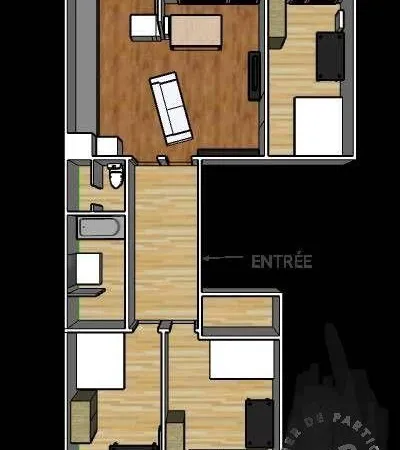 3 chambres dans colocation meublée solidaire 80m²