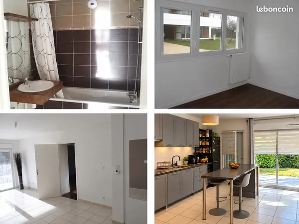 T3 lumineux de 64 m² - Rez-de-jardin avec terrasse et parking - Joué-lès-Tours