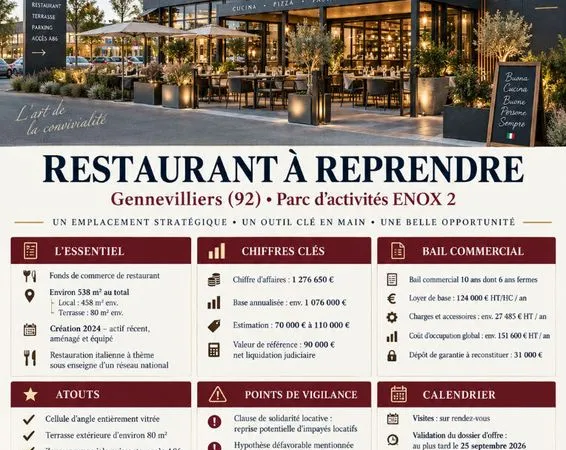 Restaurant 538 m² GENNEVILLIERS