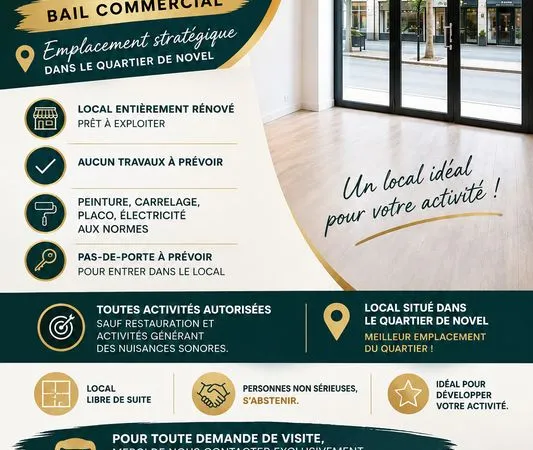 À ne pas manquer Local idéal pour supérette, épicerie ou activité professionnelle