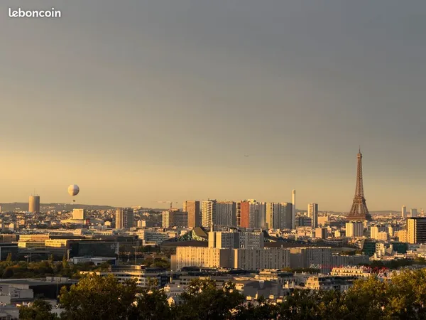 2 pièces terrasse vue panoramique sur Paris