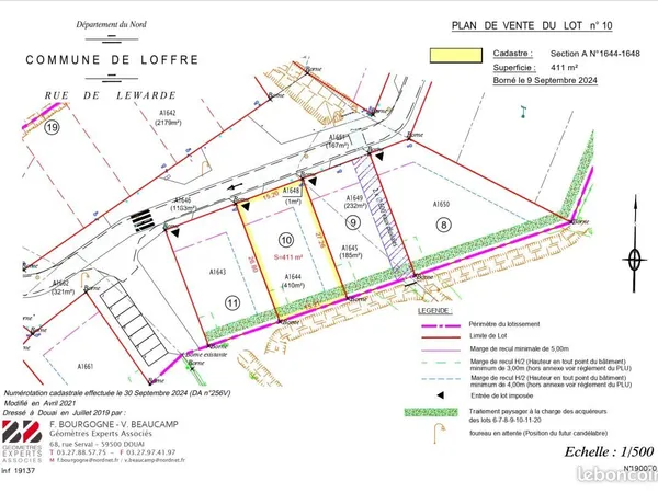 Terrain 411 m² Loffre