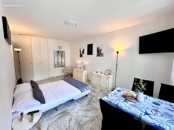 Studio meublé 24 m² balcon & clim - résidence front de mer, près Sciences Po
