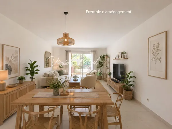 Nice ouest 3 pièces 63m2 avec terrasse vue mer plein sud