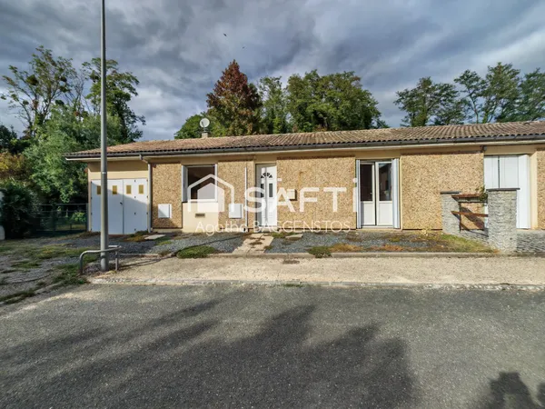Maison de plain-pied 70m2, jardin 398m2
