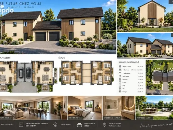 Villa jumelée neuve - 115 m2 - sur 440 m2 de terrain