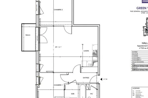 Appartement 3 pièces 68 m²