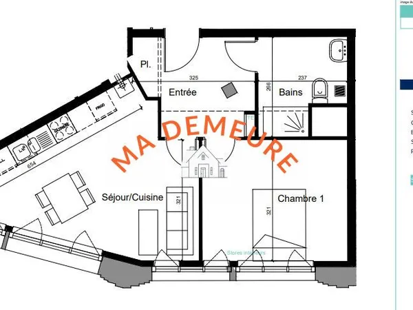 Appartement 2 pièces 46 m²