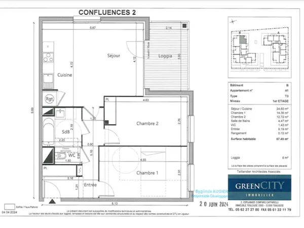 Appartement 3 pièces 68 m²