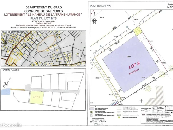 Terrain 1423 m² Salindres