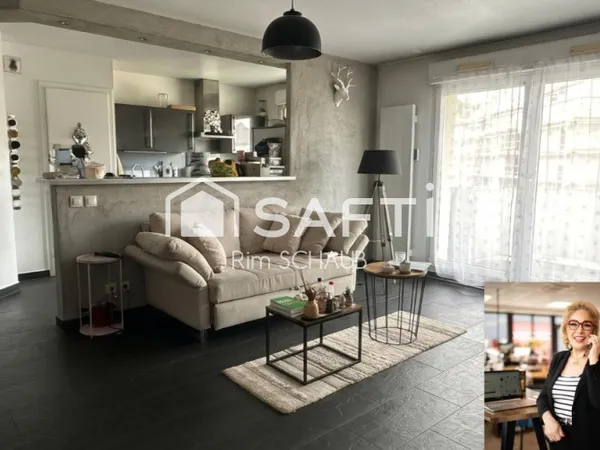 HÉSINGUE (68220) - Bel appartement 2 pièces rénové avec balcon Ouest, garage fermé et cave