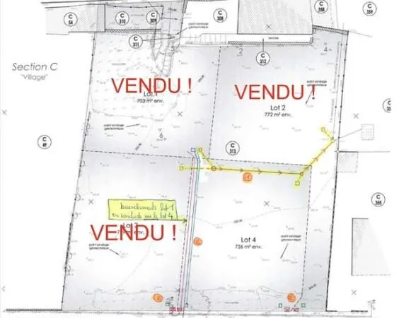 Terrain 724 m² Ruffey Le Chateau