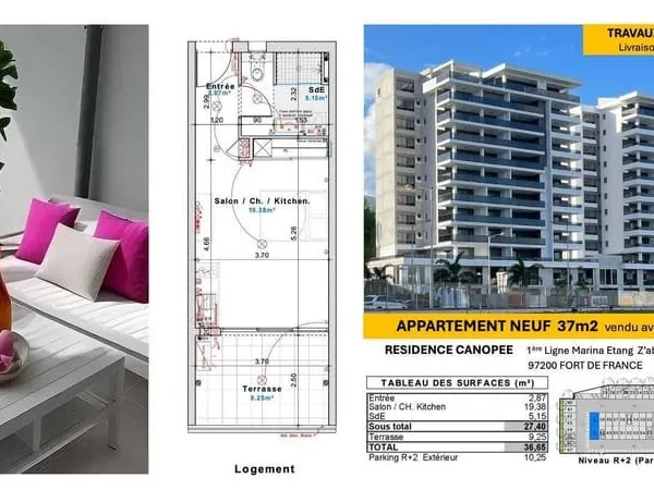 Appartement 1 pièce 37 m²